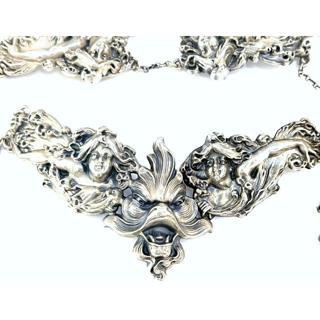 Art Nouveau Art Nouveau Sterling Figural 8 Piece Belt by William B. Kerr Silver Company For Sale - Image 3 of 18
