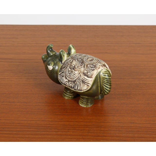 Ceramic 1970s Rhinoceros by Lisa Larson for Gustavsberg Sweden For Sale - Image 7 of 12