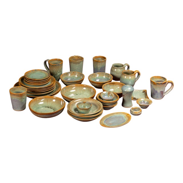 Vintage Pigeon River Pottery "Ownby" Dinner Service Set - 36 Pieces For Sale