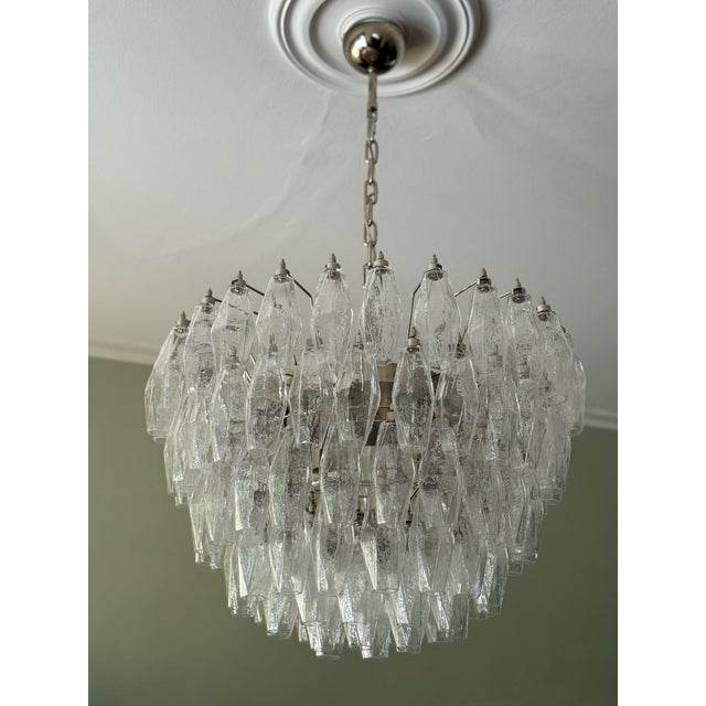 Murano Glass Poliedri Chandelier in the style of Scarpa For Sale - Image 10 of 10