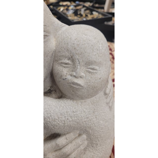 1960s Stone Sculpture of a Mother & Child For Sale - Image 11 of 14