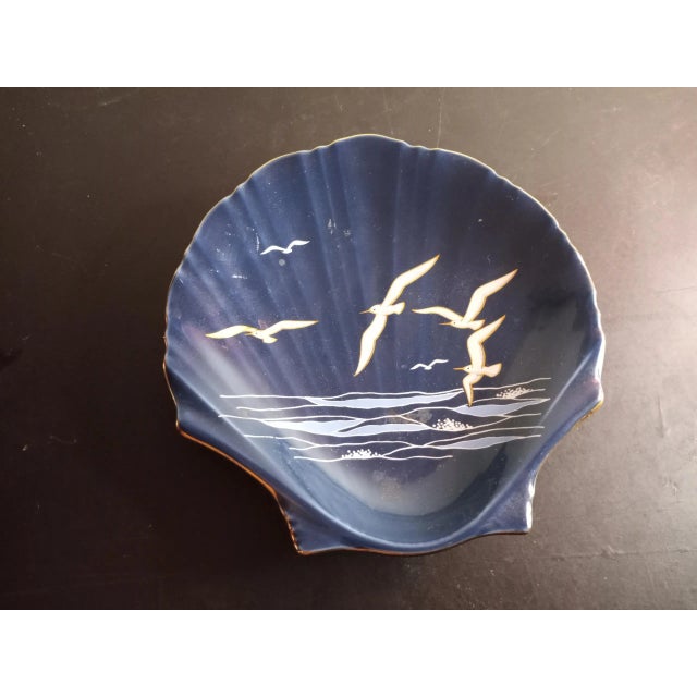 These are Otagiri Japan Cobalt Blue Ceramic THE SEA Trinket Holder & Bud Vase Set of 2. Procured at auction BOX 17