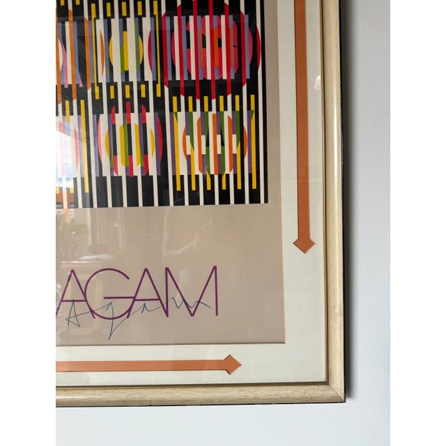 Red Yaacov Agam " Op Art " Hand Signed Poster For Sale - Image 8 of 12
