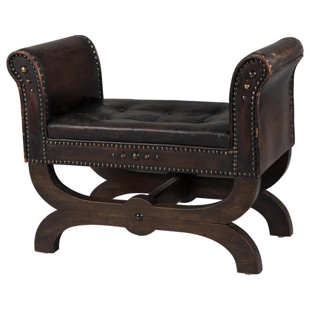 Art Deco Leather Stool by Otto Schulz for Boet For Sale - Image 10 of 10