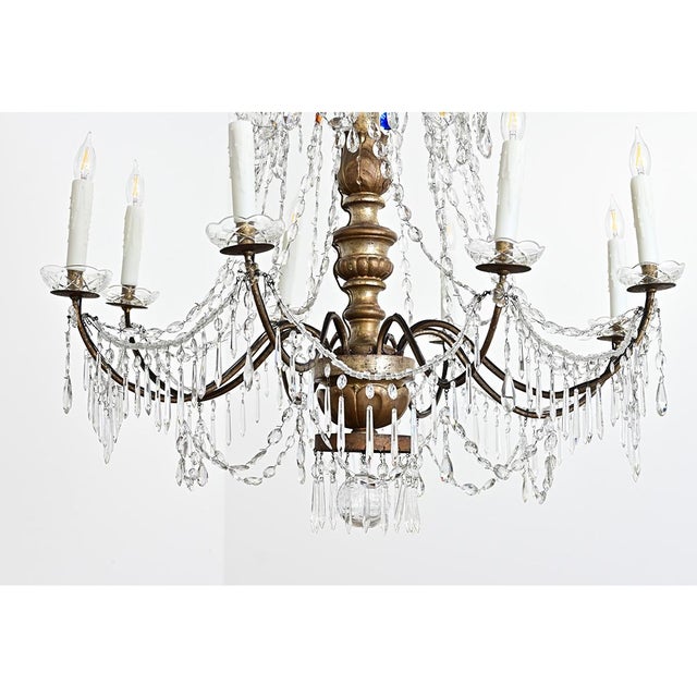 Italian 18th Century Massive Giltwood and Crystal Chandelier For Sale - Image 11 of 18