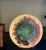 Etruscan Majolica wall plate made by Griffin, Smith & Hill in the 1880's. The plate has a yellow basketweave background...