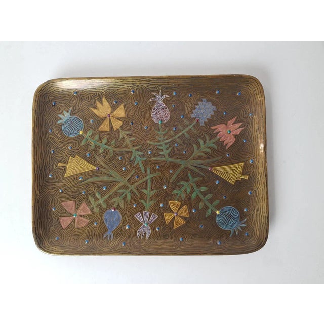 Ceramic Rectangular Ceramic Studio Tray by Zaur, 1950s For Sale - Image 7 of 11