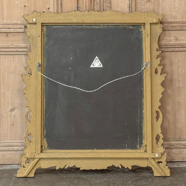 Antique Italian Hand-Carved Mirror in Stripped Walnut For Sale - Image 14 of 14