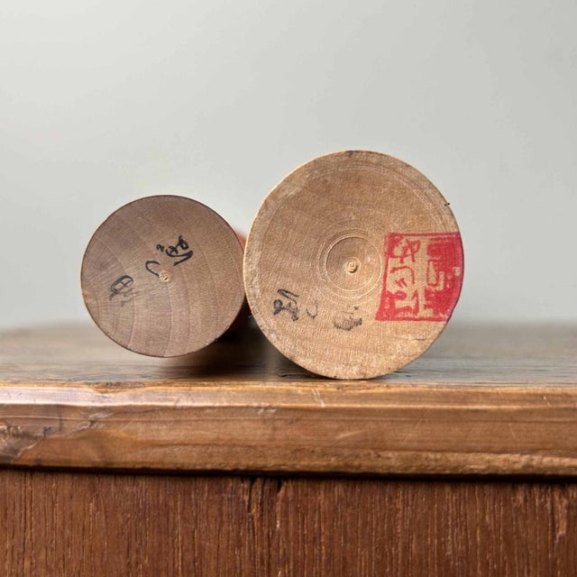 Set of Vintage Sosaku Kokeshi by Miyashita Hajime, Japan., 1960s, Set of 2 For Sale - Image 9 of 11
