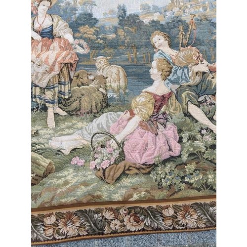 1970s Vintage French Aubusson Style Jacquard Tapestry, 1970s For Sale - Image 5 of 18