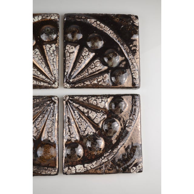 Portuguese Modernist Relief Tile Panel, 1950s, Set of 4 For Sale - Image 12 of 13
