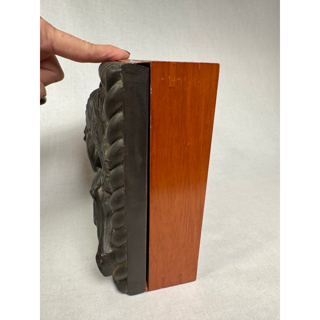 Vintage Equestrian Low Relief Lidded Wooden Decorative Organization Accessory Box, Black & Charcoal Gray For Sale - Image 10 of 12