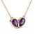 Natural Amethyst Heart Necklace • Unique Toi Et Moi Teardrop Necklace • February Birthstone Gift For Sale - Image 4 of 4