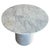Contemporary Minimalist Post-Modern Round White Marble Dining Table + Cylindrical (Italy) For Sale - Image 3 of 10