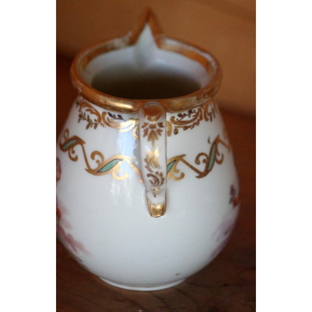 18th Century Royal Vienna Hand Painted Cherubs and Floral Ornate Scroll Creamer For Sale - Image 11 of 12