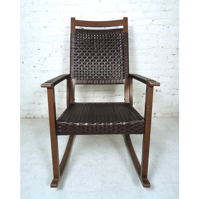 Wood Mid Century Modern Style Rocker For Sale - Image 7 of 10