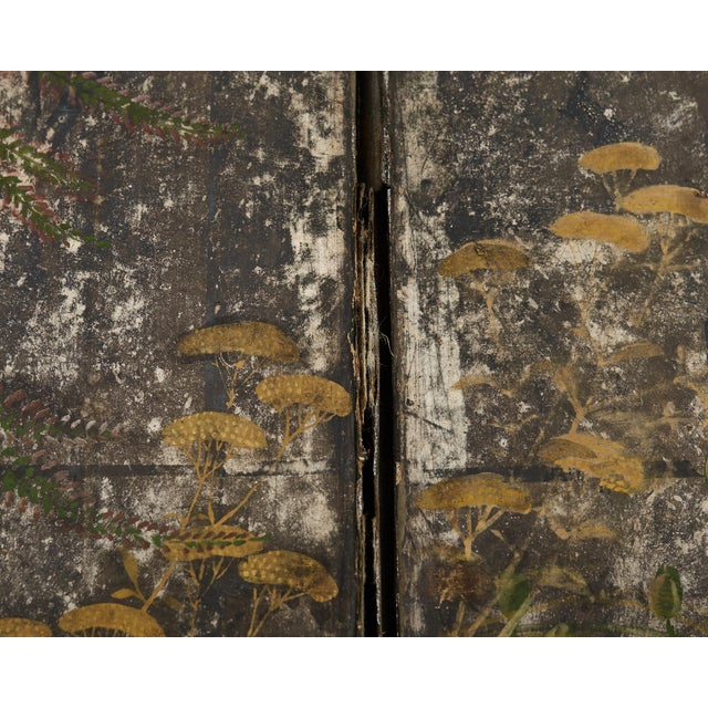 Japanese Meiji Two Panel Screen Flowering Autumn Plants For Sale In Sacramento - Image 6 of 12