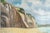 The Cliffs of Dieppe, oil on cardboard, unsigned, 20th century. Oil on cardboard depicting the cliffs of Dieppe, unsigned,...