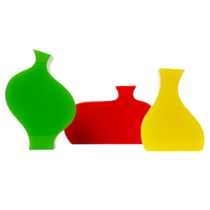 Vintage Colorful Stylized Acrylic Glass Vases from Villeroy & Boch, Set of 3