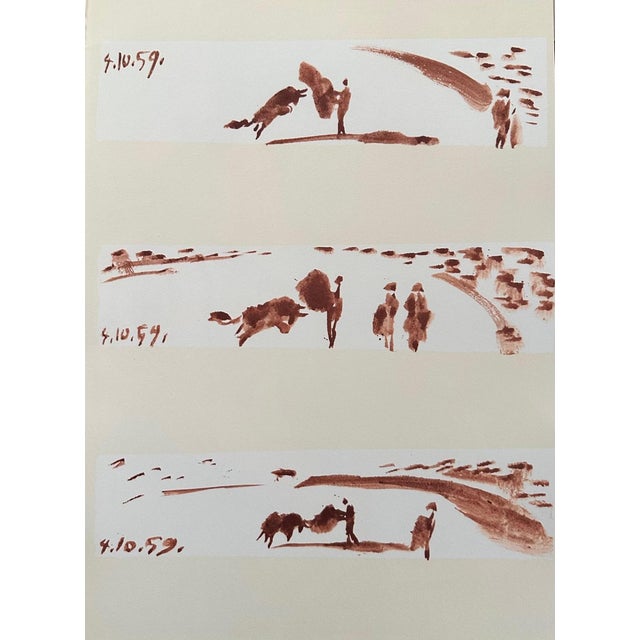 Pablo Picasso - Corrida scenes - Offset lithograph dated three times in the plate: 8.7.59, extracted from Toros y Toreros...