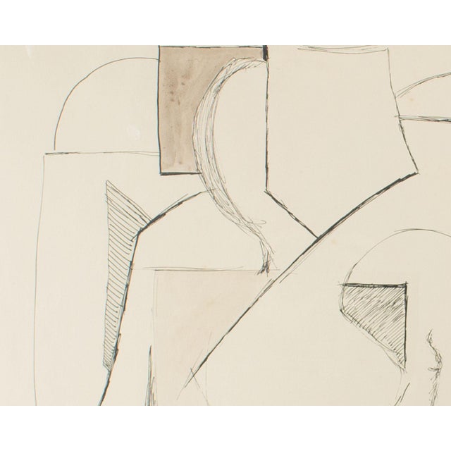 Drawing/Sketching Materials 1961 Ink Abstract Still Life Painting by Harry Hilson For Sale - Image 7 of 7