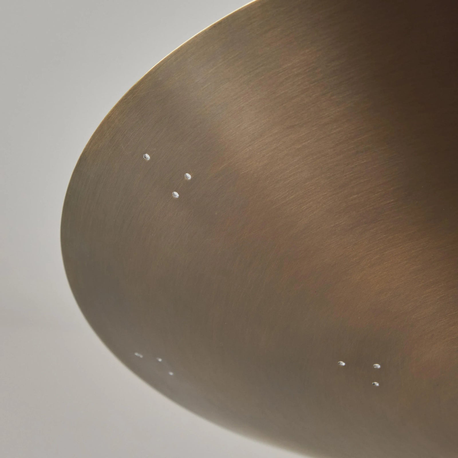 Two Enlighten 'Rey' Perforated Patinated Brass Dome Ceiling Lamp