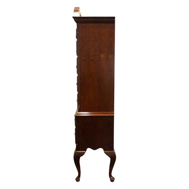Brown Stanley Furniture American Heritage Collection Mahogany Traditional Style 41" Pediment Highboy Chest 172-13-113 / 172-13-114 For Sale - Image 8 of 12