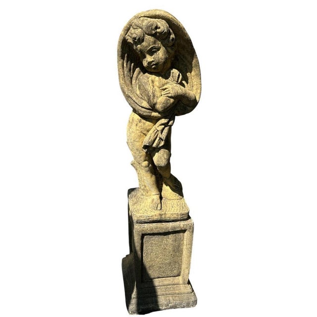English Four Season Cherub Statues in Stone, Set of 4 For Sale - Image 14 of 18