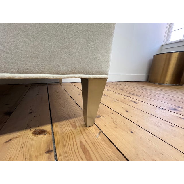 Modern Kravet Vassar Square Ottoman For Sale - Image 3 of 6