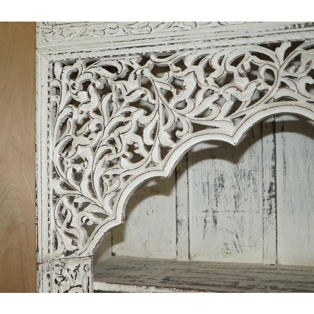 1900 - 1909 Anglo Indian Hardwood Carved Open Bookcase, 1900s For Sale - Image 5 of 17
