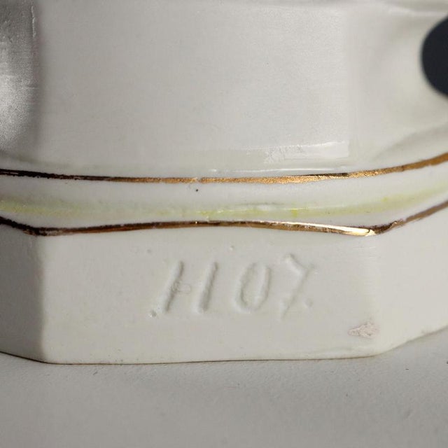 Biscuit Porcelain Sculptures with Gold Details, Set of 2 For Sale - Image 11 of 15