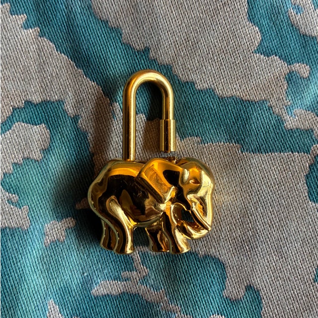 Hermès 1990s Hermes Gold Plated Elephant Cadenza With Hermes Necklace For Sale - Image 4 of 9