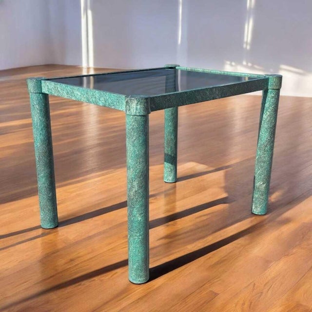 Postmodern Sculptural Metal and Smoked Glass Side Table, 1980s For Sale - Image 4 of 17
