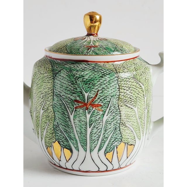 Green Mid 20th Century Chinoiserie Isco Japan Ware Porcelain Coffee Pot For Sale - Image 8 of 12