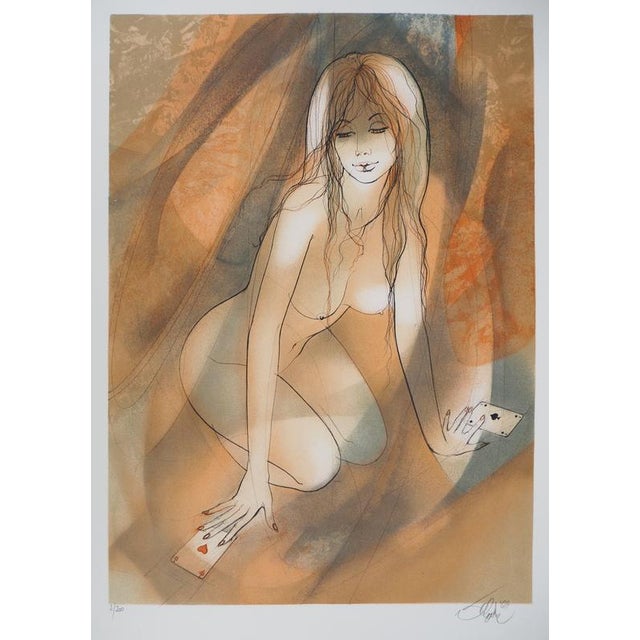 Jean-Baptiste VALADIE Brassens: A pretty flower (in a cowhide) Original lithograph (1976) On Arches vellum Signed in...