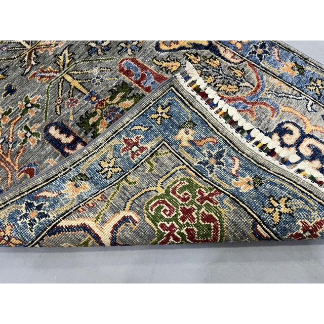 Gray & Blue Chobi Wool Runner Rug, Persian Bijar Floral Design, 2′7″ × ...