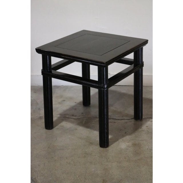 Wood Late 20th Century Black Lacquer Stool For Sale - Image 7 of 7