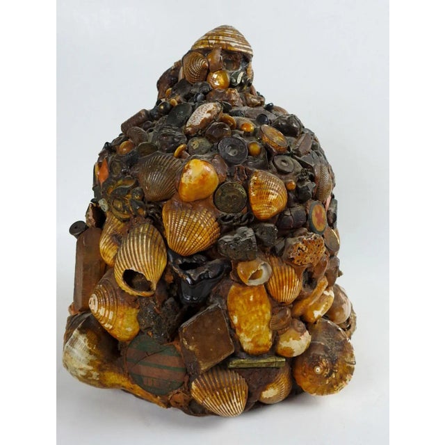 Brown Antique Early 20th Century Folk Art Found Object Memory Jug For Sale - Image 8 of 13