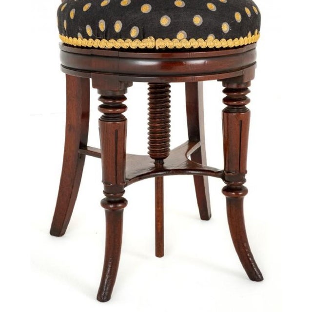 William IV Mahogany Revolving Piano Stool. 19th Century This Rather Elegant Piano Stool Stands upon Turned and Shaped...