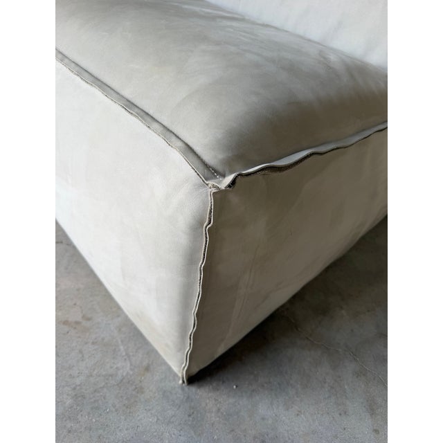 Animal Skin Paola Navone for Baxter “Miami Soft” Italian Leather Loveseat Sofa For Sale - Image 7 of 16