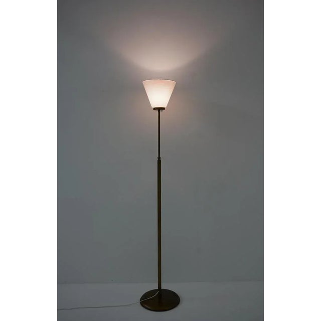 Goldenrod Modern Swedish Uplight Floor Lamps in Brass, 1940s, Set of 2 For Sale - Image 8 of 10
