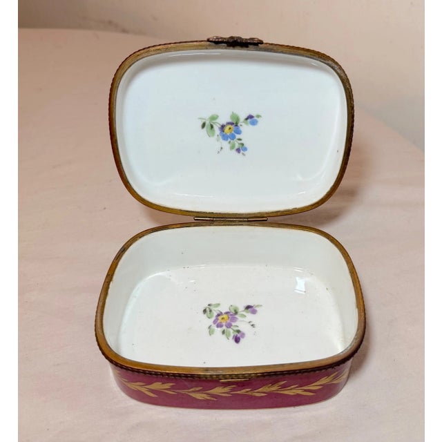 Large Antique 19th Century Hand Painted French B. Altman Porcelain Dresser Box For Sale - Image 10 of 12