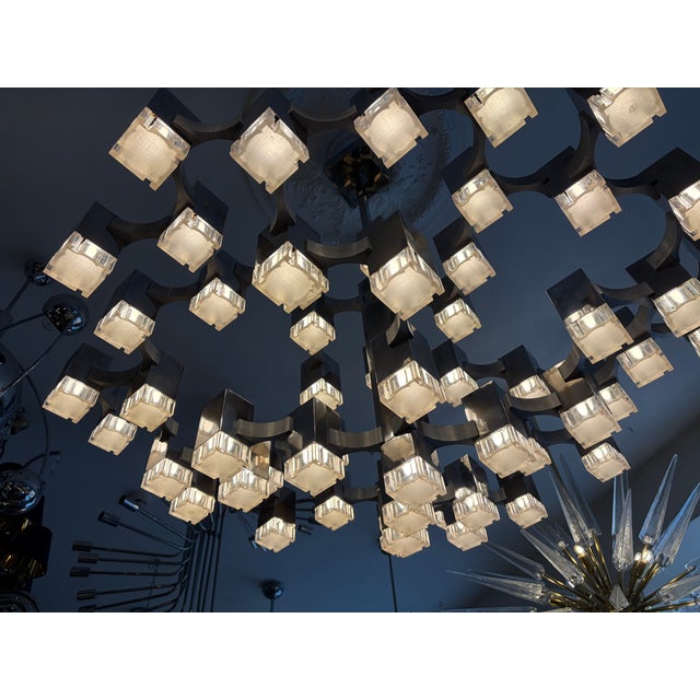 Large Mid-Century Italian Cubic Chandelier by Gaetano Sciolari, 1970 For Sale - Image 16 of 17