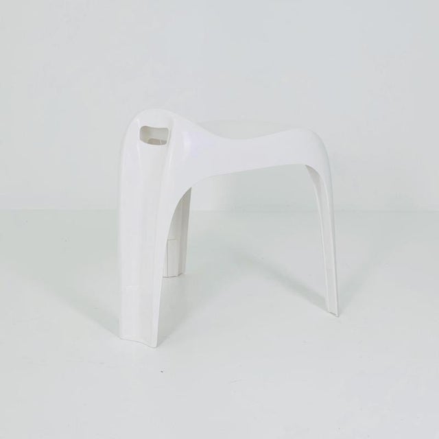 Mid-Century Modern Space Age White Taboret Stool by Alexander Begge for Casala, 1970s For Sale - Image 3 of 11