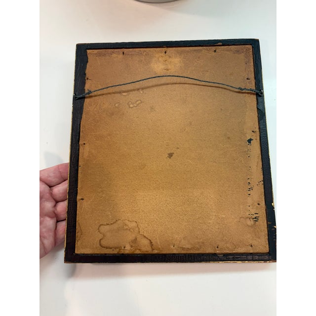 Antique Hand Colored Mezzotint Portrait Print of Young Girl in Bonnet, Gilt Frame This charming antique portrait print...