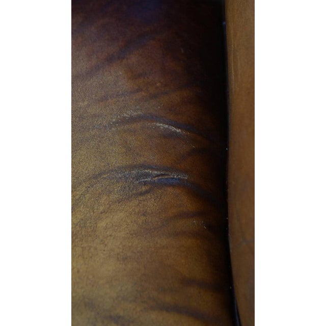 Vintage Sheep Leather Wing Chair For Sale - Image 13 of 17