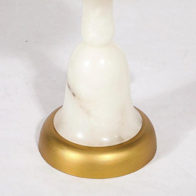 Stone Mid-Century Modernist Sculptural Balustrade Form Table Lamp in Carrera Marble For Sale - Image 7 of 12
