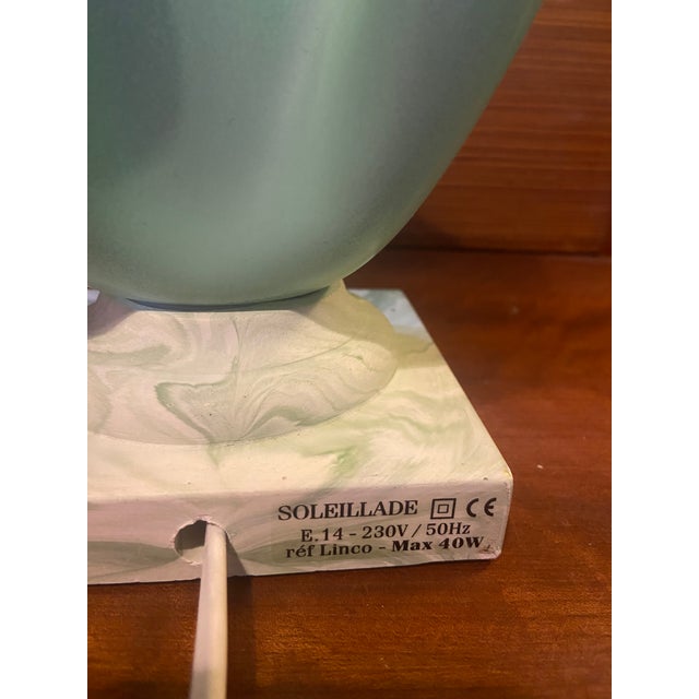 Vintage Postmodern Soleillade Linco Green Sculptural Handkerchief Table Lamp For Sale - Image 6 of 6