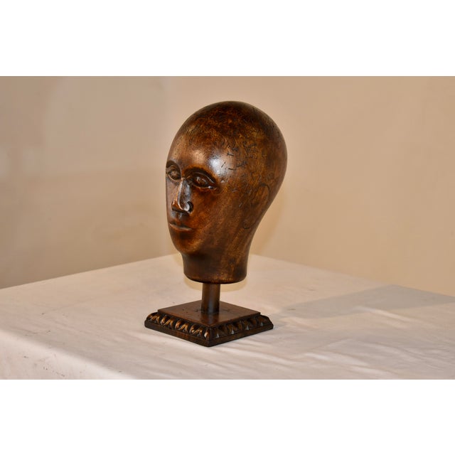 18th Century 18th Century French Millinery Head on Stand For Sale - Image 5 of 8