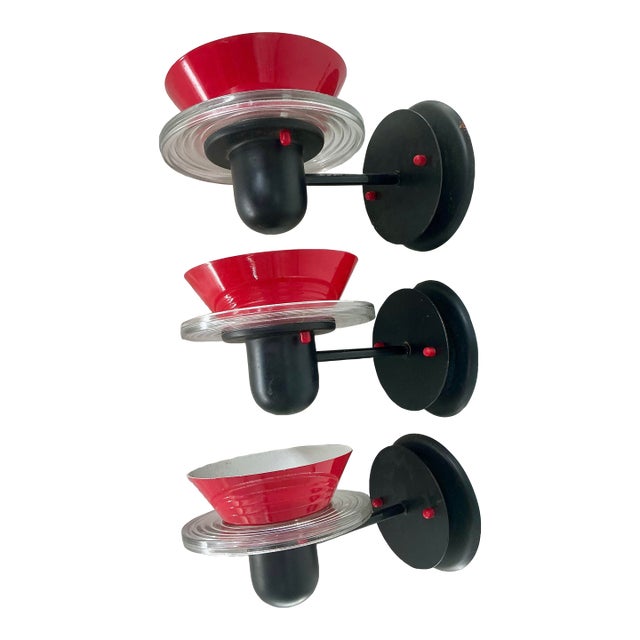 Set of 3 “Bettina Parete” Postmodern Wall Sconses by Lamperti, Italy For Sale